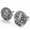 Old School Yellowstone Park Tokens Silver Wolf Old Faithful Cuff Link 1.JPG